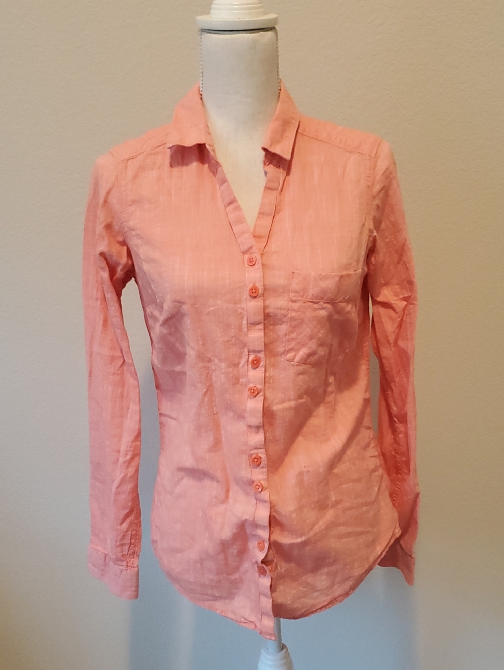 Columbia Women's Coral Pink Button-Down Shirt with Classic Collar